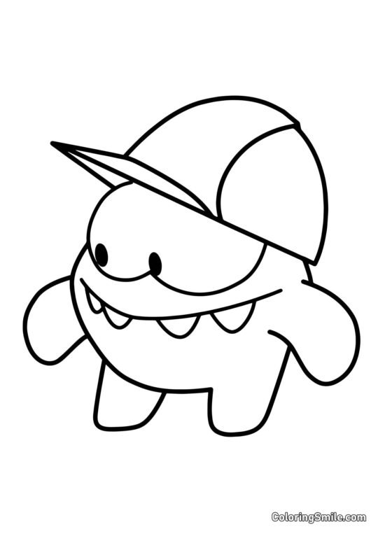 Om Nom Bauarbeiter - Ausmalbild