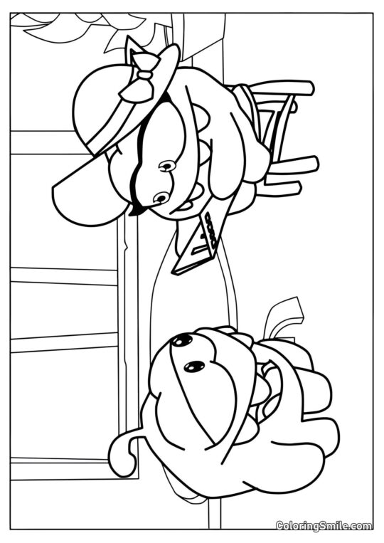 Om Nom Kellner - Ausmalbild