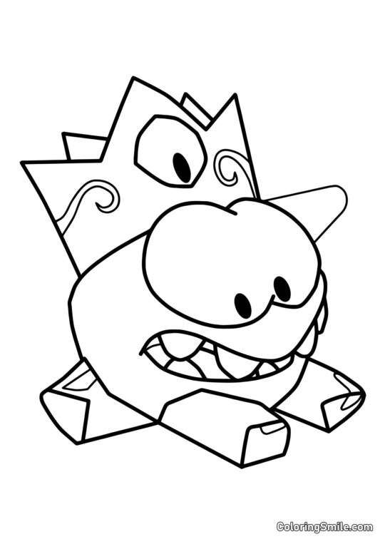 Om Nom mit einer Eiskrone - Ausmalbild