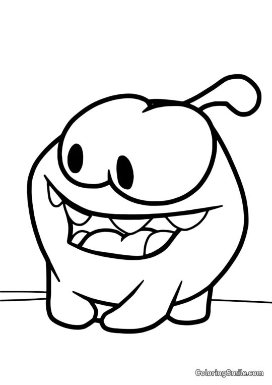 Om Nom mit offenem Mund - Ausmalbild