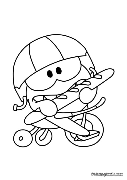 Om Nom mit einem Baguette - Ausmalbild