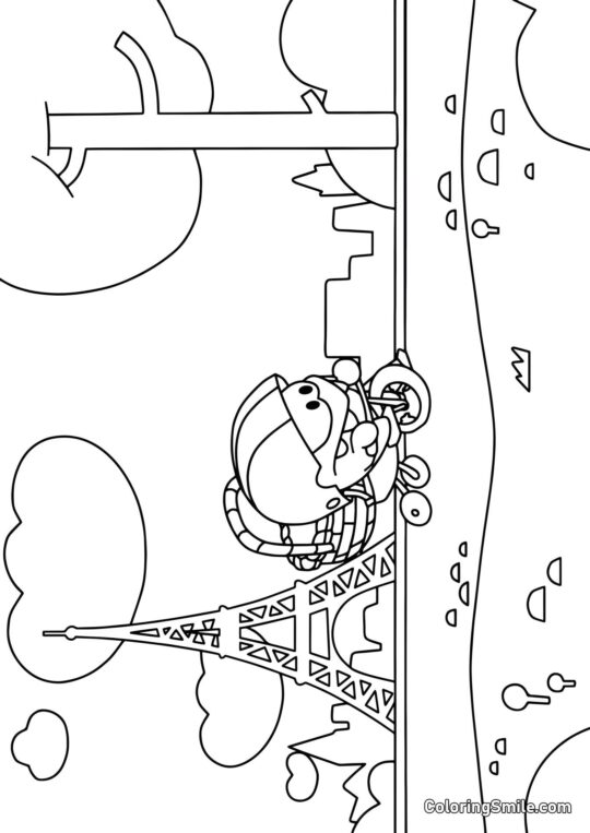 Om Nom in Paris - Ausmalbild