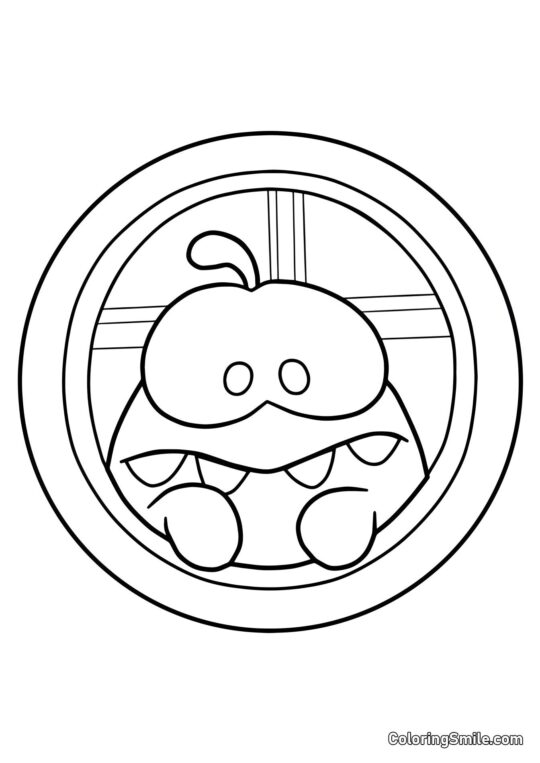 Om Nom in einem Illuminator - Ausmalbild