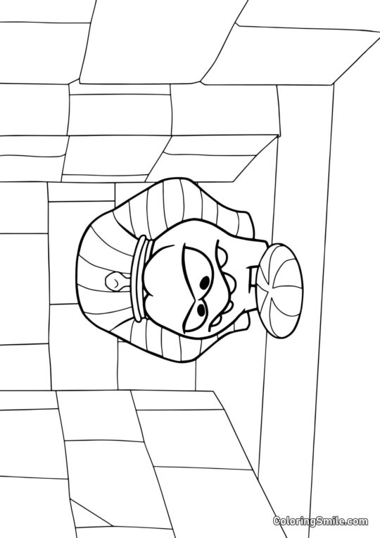 Om Nom im alten Ägypten - Ausmalbild