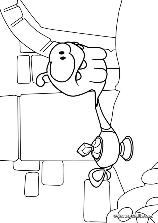 Om Nom und die magische Lampe - Ausmalbild