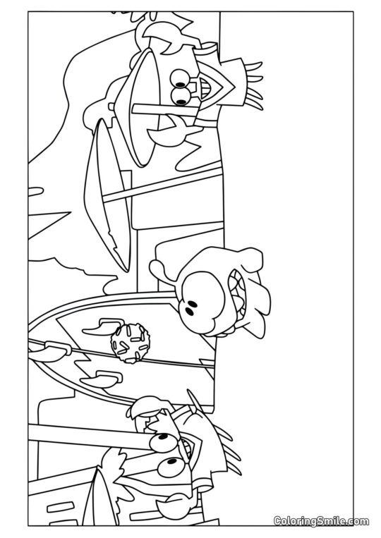 Om Nom mit Krabben - Ausmalbild