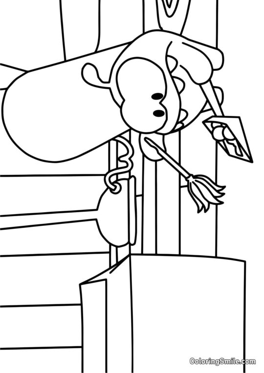 Om Nom beim Putzen - Ausmalbild