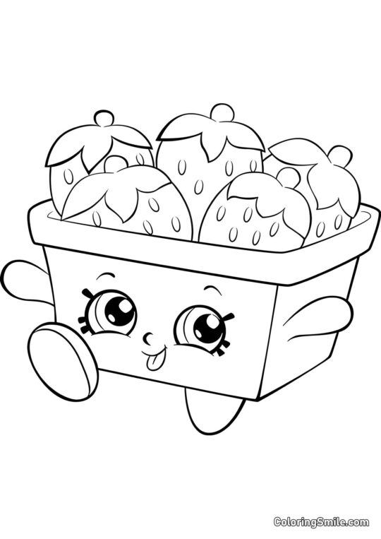 Shopkins Erdbeerkorb - Ausmalbild