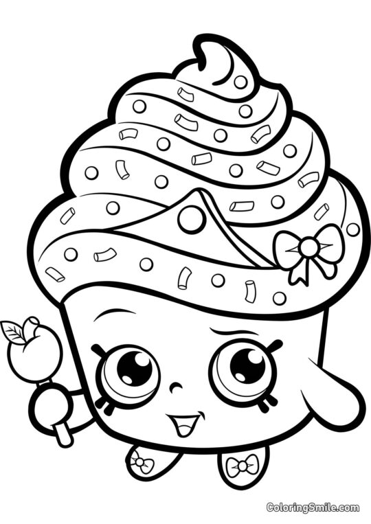 Shopkins Königliche Torte - Ausmalbild