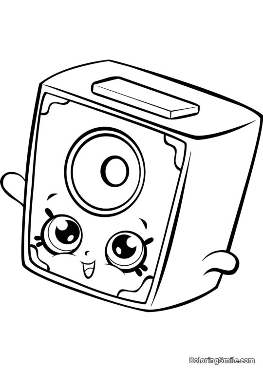 Shopkins kleiner Lautsprecher - Ausmalbild