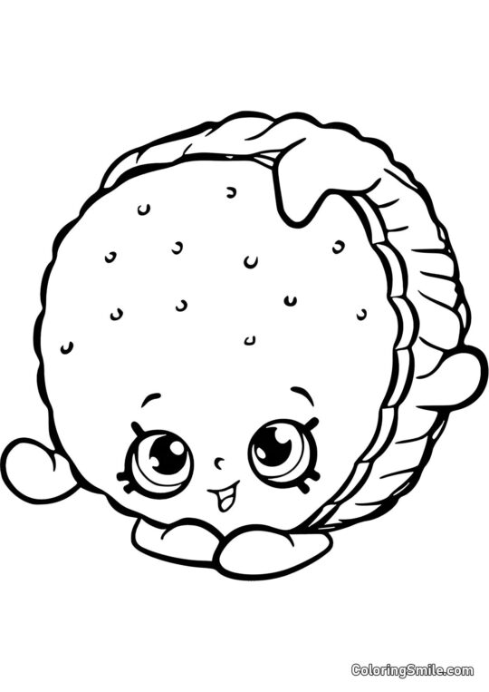 Shopkins Sandwich - Ausmalbild