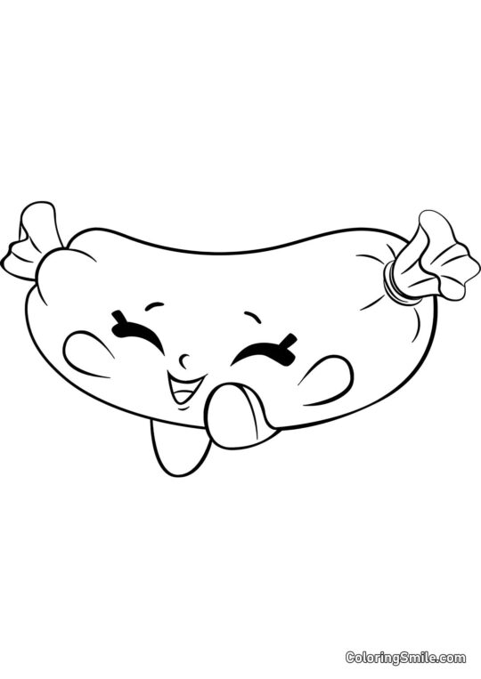 Shopkins Zischende Wurst - Ausmalbild