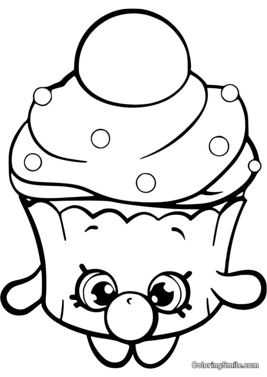 Shopkins Blasen Cupcake - Ausmalbild