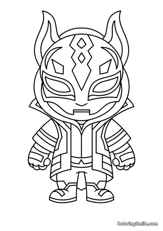 Fortnite Chibi Ronin in Maske Fortnite Chibi Ronin in Maske - Ausmalbild