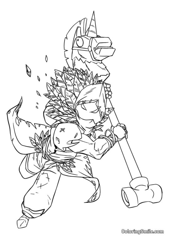 Fortnite Rabe mit Spitzhacke Fortnite Rabe mit Spitzhacke - Ausmalbild