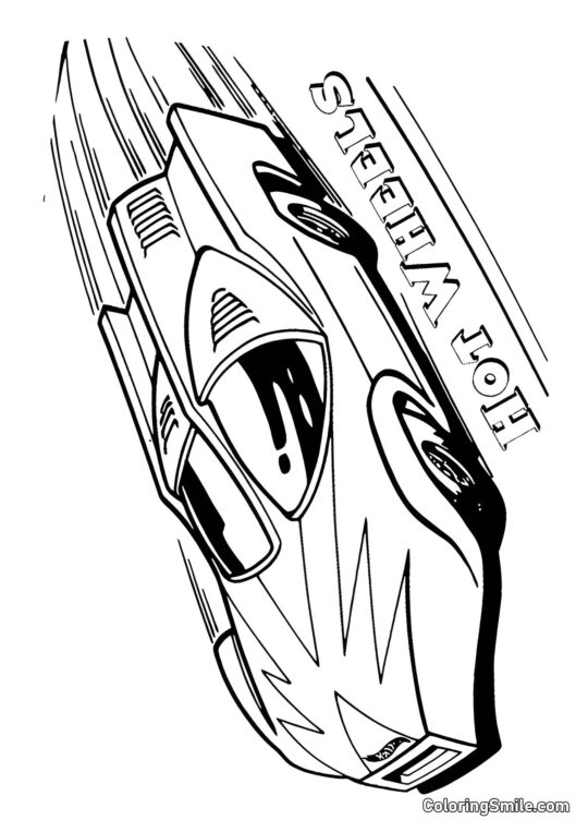 Hot Wheels auf der Rennstrecke - Ausmalbild