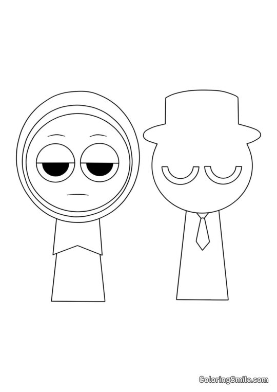 Sprunki Jevin und Schwarz - Ausmalbild