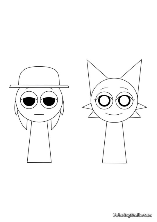 Sprunki Tanner und Venda - Ausmalbild