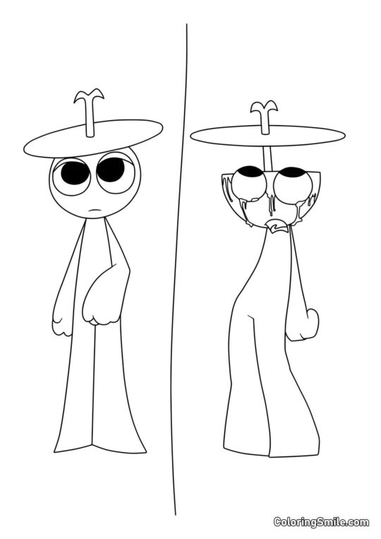 Normaler und Horror Sprunk Klyukr - Ausmalbild