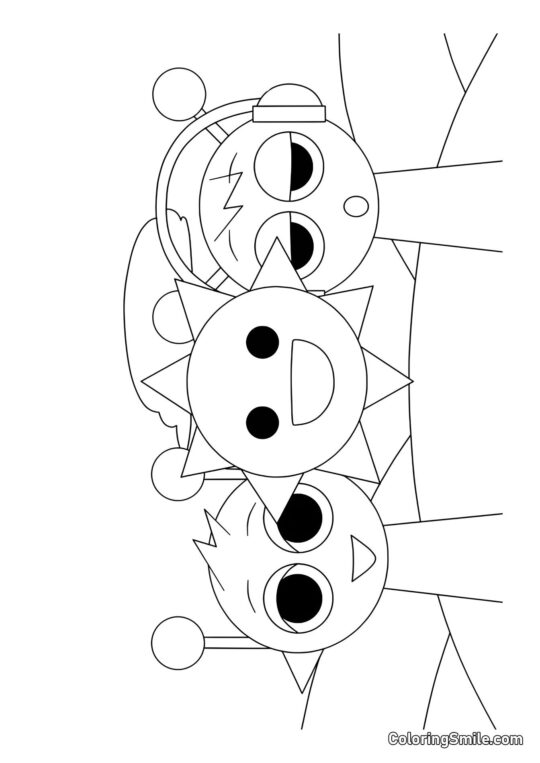 Herr Sonne, Simon und Oren - Ausmalbild