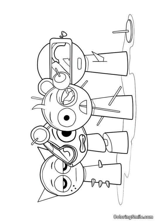 Neue gruselige Sprunki - Ausmalbild