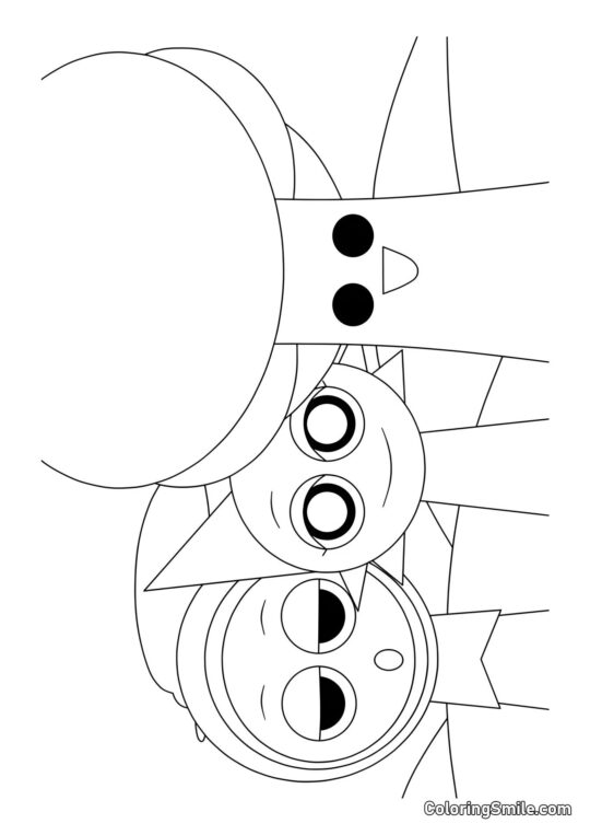 Sprunki Jevin, Venda und Herr Baum - Ausmalbild