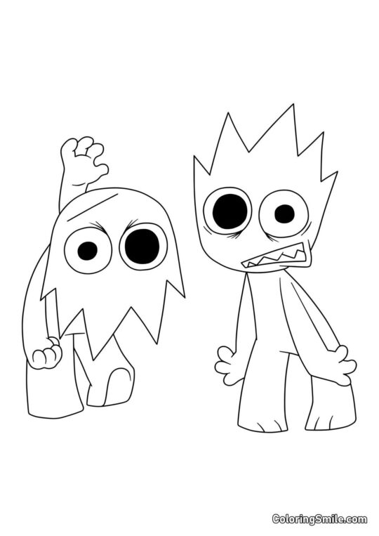 Sprunk OVAKS in verschiedenen Modi - Ausmalbild