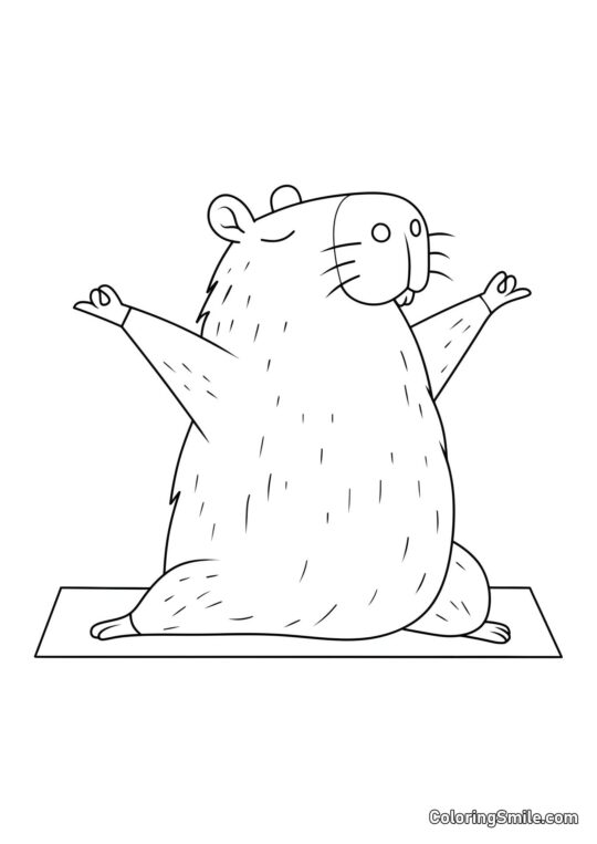 Yoga Capybara - Ausmalbild