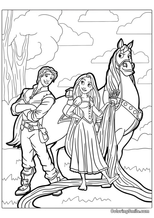 Charaktere aus dem Film Rapunzel Charaktere aus dem Film Rapunzel - Ausmalbild