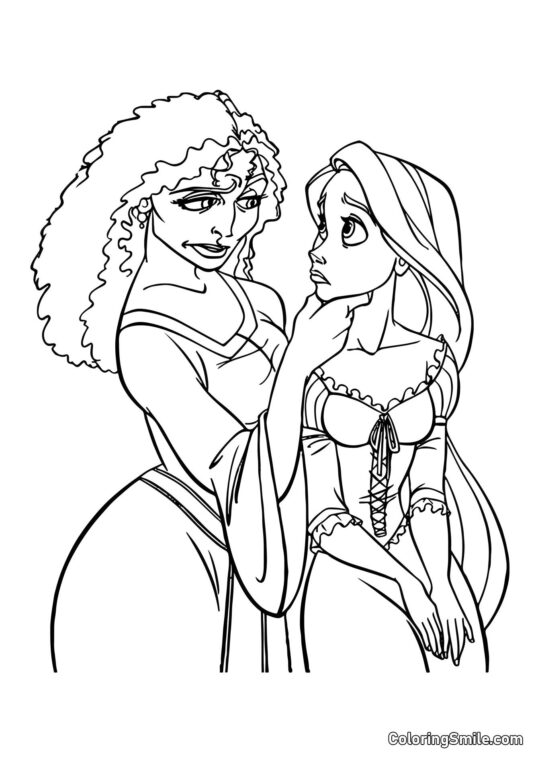 Rapunzel und Mutter Gothel Rapunzel und Mutter Gothel - Ausmalbild