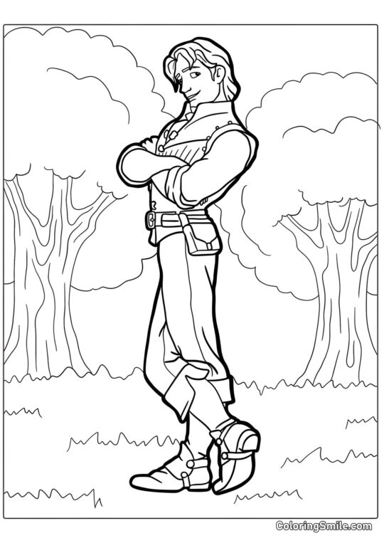 Eugene wartet auf Rapunzel Eugene wartet auf Rapunzel - Ausmalbild