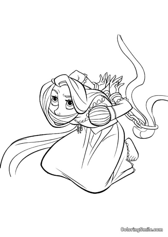 Bundierte Rapunzel Bundierte Rapunzel - Ausmalbild