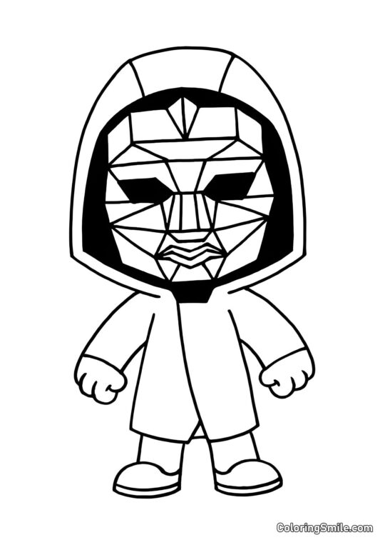 Chibi Boss aus Squid Game - Ausmalbild