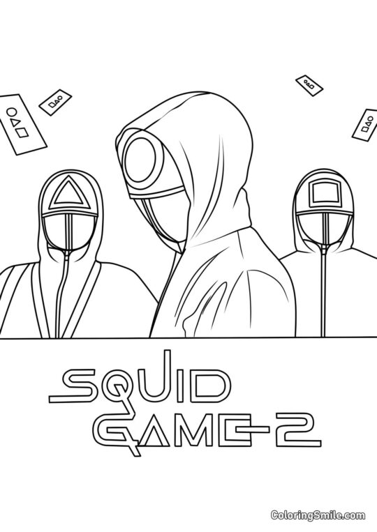Sicherheitsdienst aus Squid Game 2 - Ausmalbild