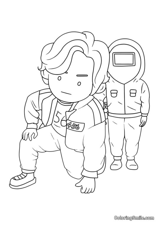 Spieler 456 aus Squid Game - Ausmalbild