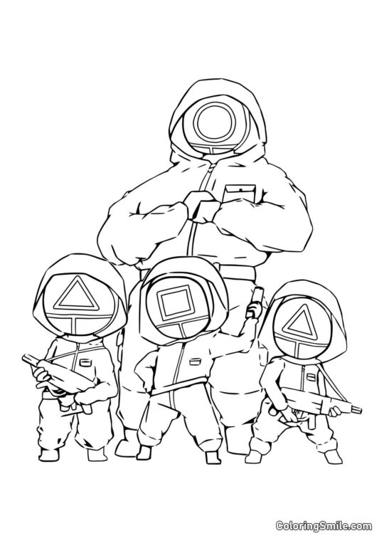 Arbeiter Squid Game - Ausmalbild