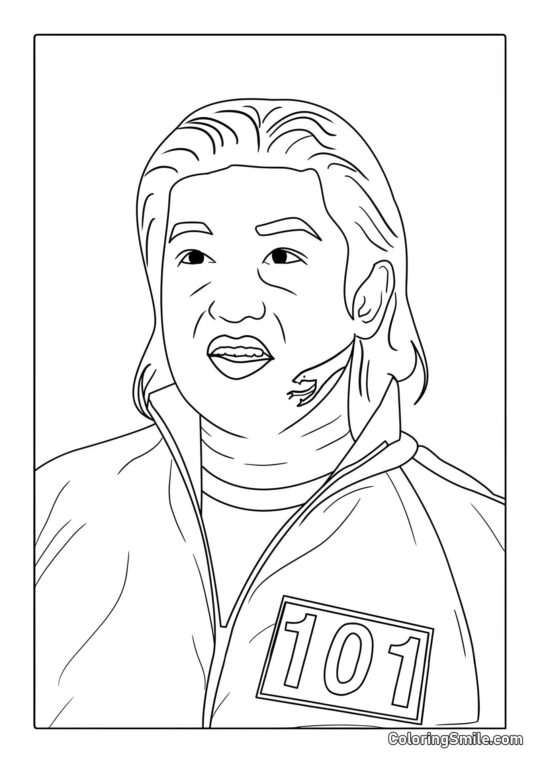 Spieler 101 aus Squid Game - Ausmalbild