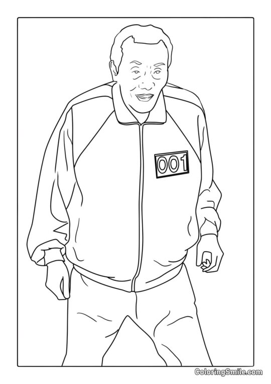 Spieler 001 aus Squid Game - Ausmalbild