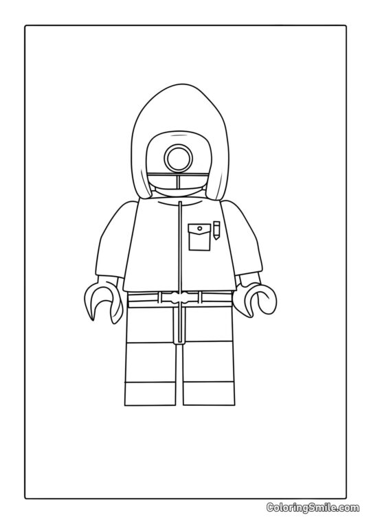 Wächter aus Squid Game im Lego-Stil - Ausmalbild