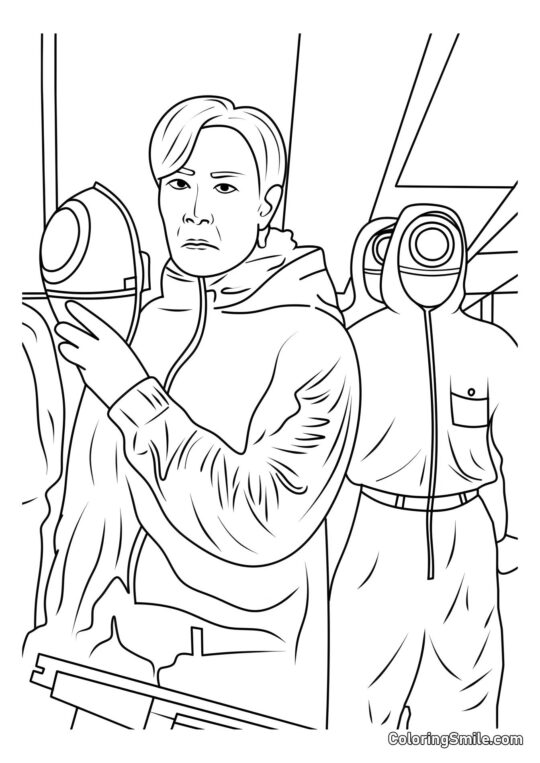 Son Gi-Hun aus Squid Game 2 - Ausmalbild