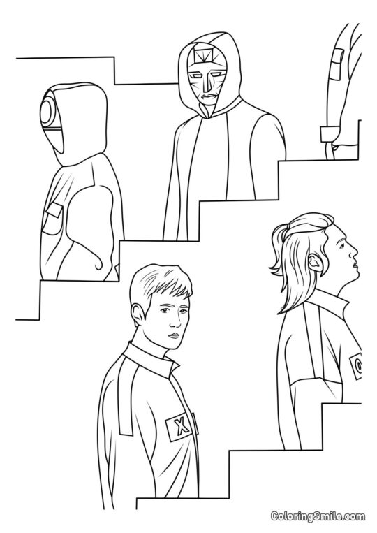 Squid Game 2 Helden - Ausmalbild