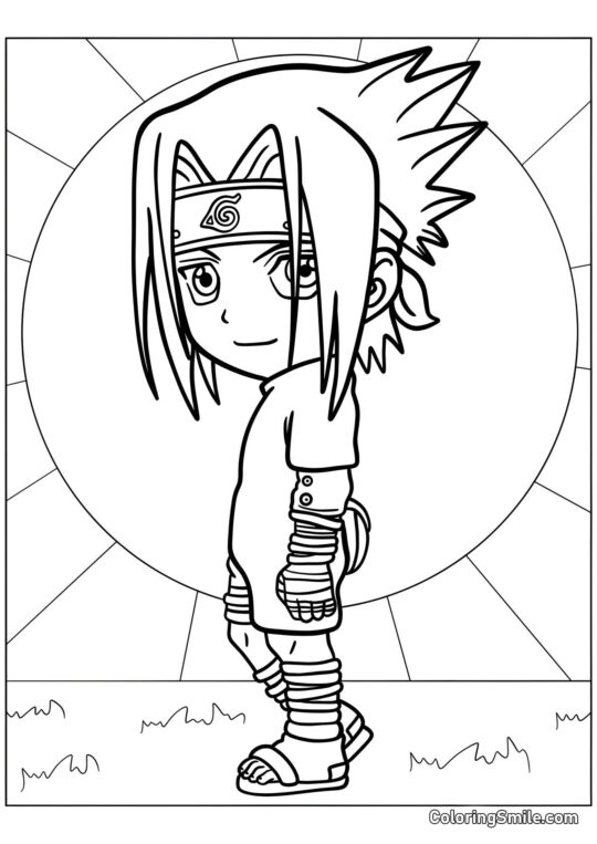 Chibi Sasuke - Ausmalbild