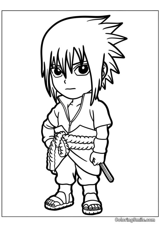 Kawaii Uchiha Sasuke - Ausmalbild