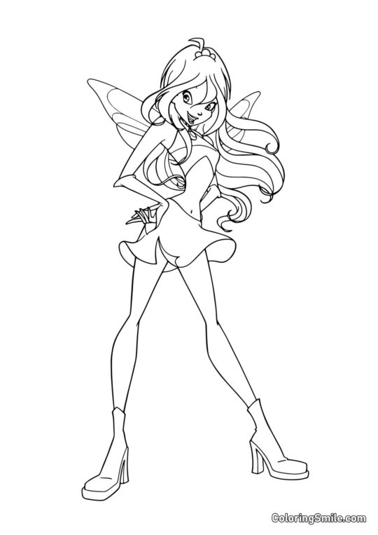 Blooms neues Outfit - Ausmalbild