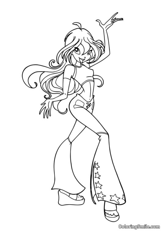 Bloom in ihren Lieblingsjeans - Ausmalbild