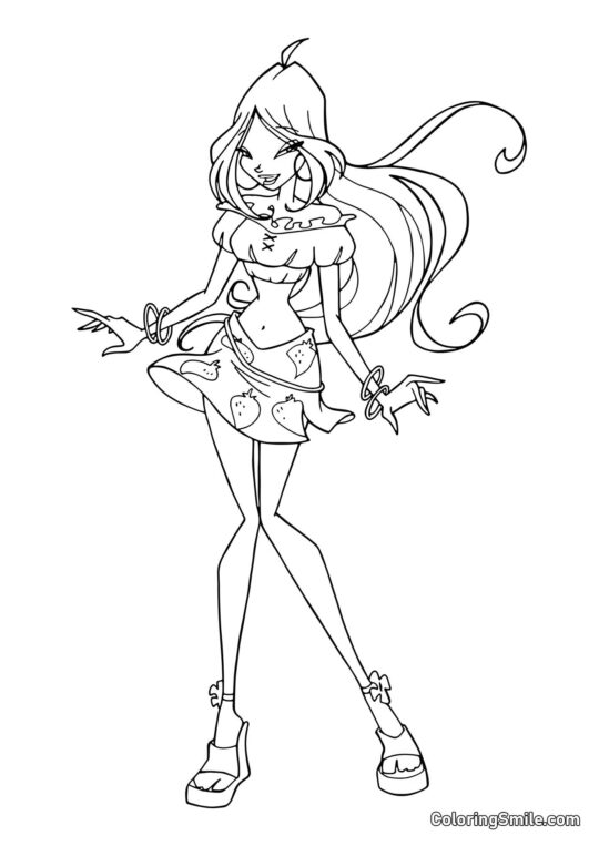 Flora ist zufrieden mit sich selbst - Ausmalbild