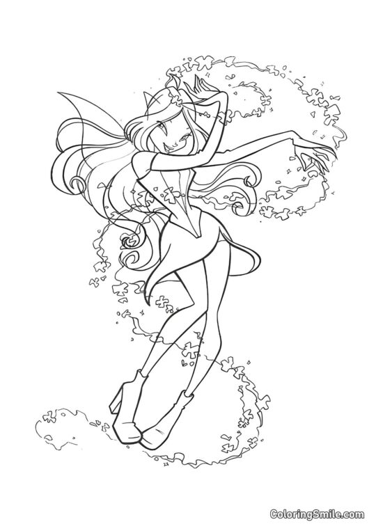 Magische Fee Flora - Ausmalbild