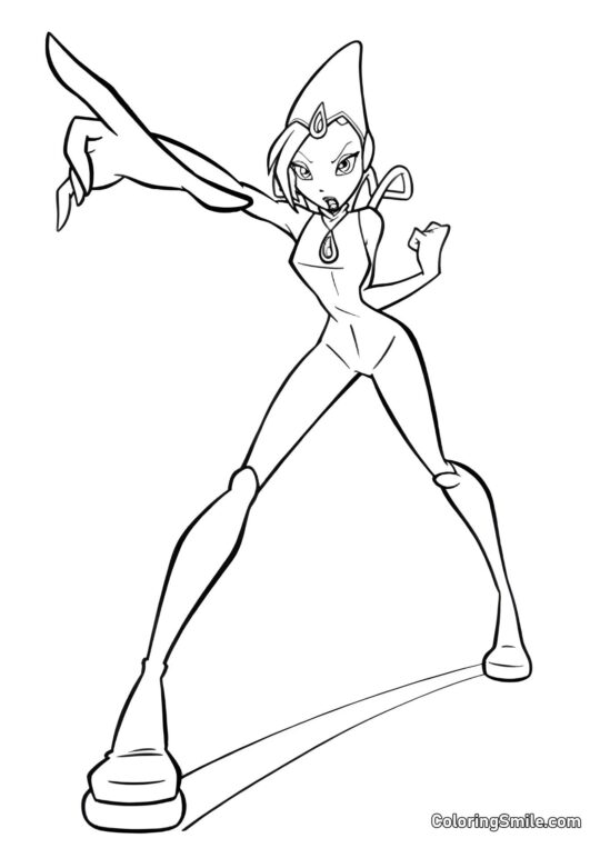 Tecna greift an - Ausmalbild