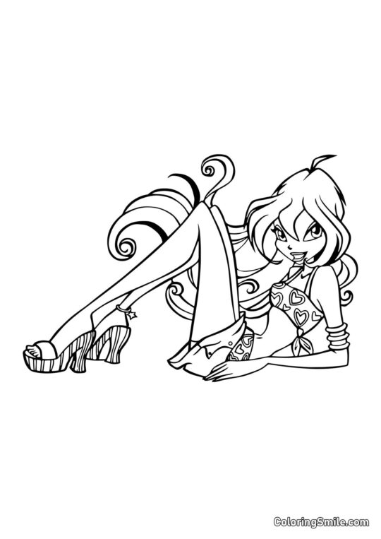 Bloom in einem herzgemusterten Tanktop - Ausmalbild