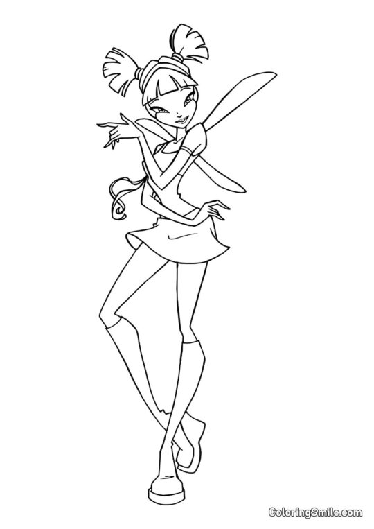 Musa verwandelt sich in eine Fee - Ausmalbild